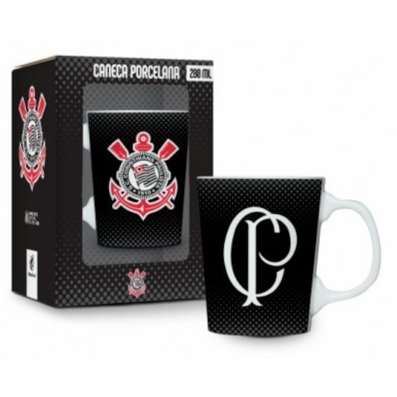 Caneca Corinthians Porcelana Premium Símbolo 260ml Oficial