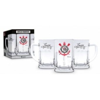 Caneca Corinthians Vidro 565ml Original