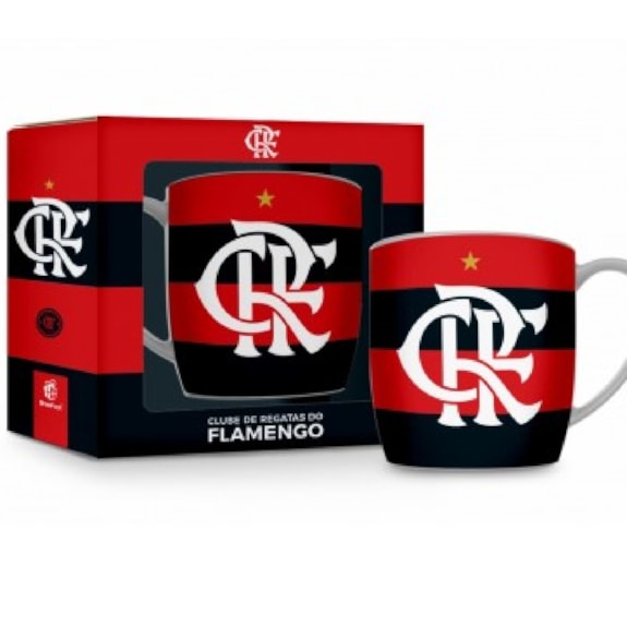 Caneca Flamengo Porcelana Urban 300ml Oficial