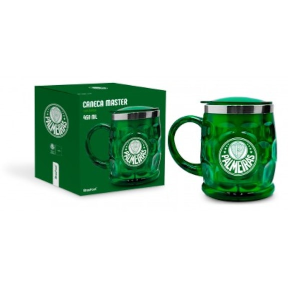Caneca Palmeiras Plástico Inox Master 450ml Oficial