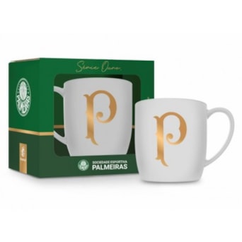 Caneca Palmeiras Porcelana Urban 300ml Série Ouro Oficial