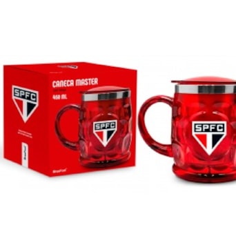 Caneca São Paulo Plástico Inox Master 450ml Oficial