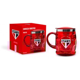 Caneca São Paulo Plástico Inox Master 450ml Oficial