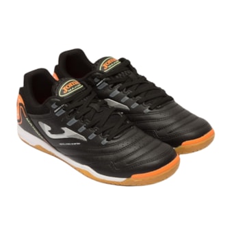 Chuteira Futsal Joma Máxima Preto e Laranja - Masculino