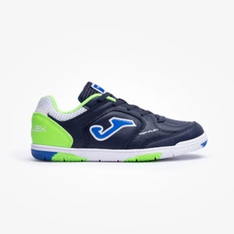 Chuteira Futsal Joma Top Flex Azul/Verde - Infantil