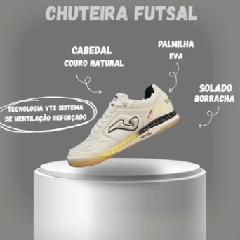 Chuteira Futsal Joma TopFlex Rebound Branco Masculino