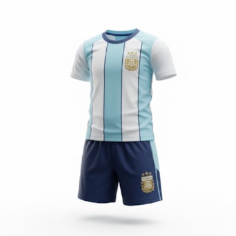 Conjunto Argentina Balboa Dry Fit Messi 10 - Infantil
