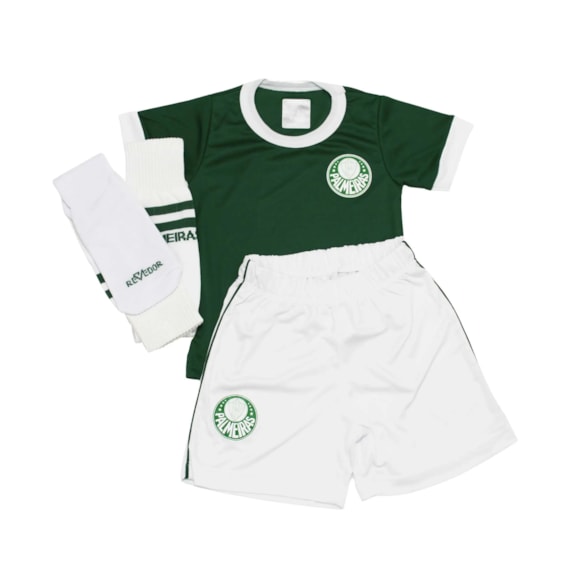Conjunto Palmeiras Artilheiro - Camisa + Shorts + Meião - Infantil