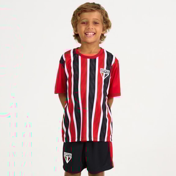 Conjunto São Paulo Mini Craque Tricolor Camisa + Shorts - Infantil