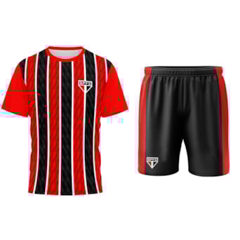 Conjunto São Paulo Mini Craque Tricolor Camisa + Shorts - Infantil
