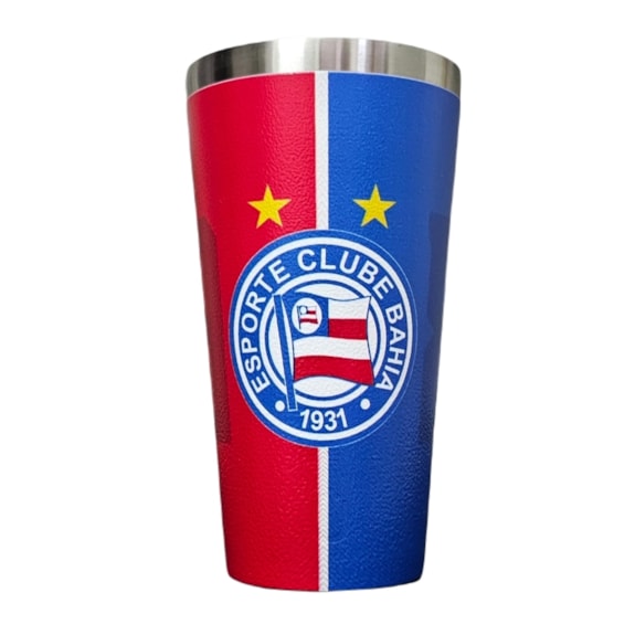 Copo Térmico Bahia 473ml Gluck Licenciado Cor:Vermelho/Azul;Tamanho:Único
