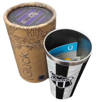 Copo Térmico Ceará 473ml Gluck Licenciado Cor:Preto/Branco;Tamanho: Único