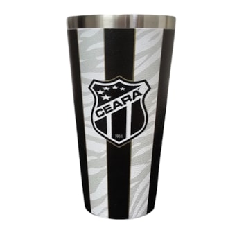 Copo Térmico Ceará 473ml Gluck Licenciado Cor:Preto/Branco;Tamanho: Único