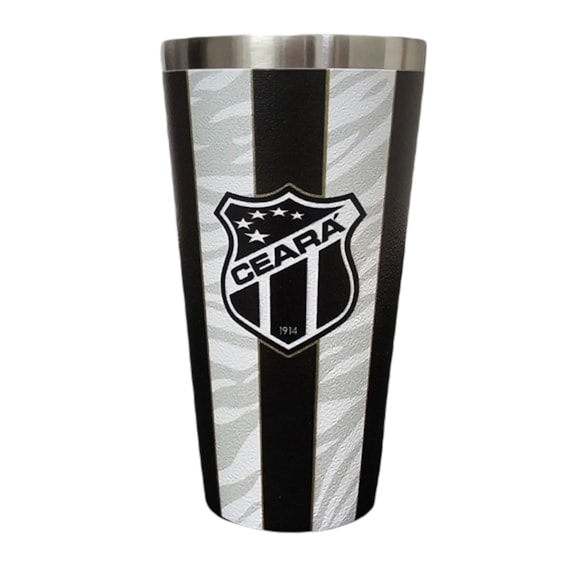 Copo Térmico Ceará 473ml Gluck Licenciado Cor:Preto/Branco;Tamanho: Único