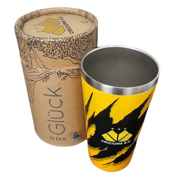 Copo Térmico Criciúma 473ml Gluck Licenciado Cor:Amarelo;Tamanho:Único