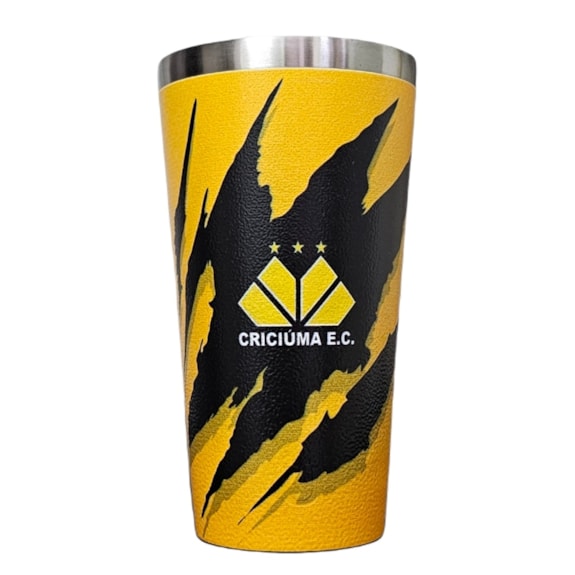 Copo Térmico Criciúma 473ml Gluck Licenciado Cor:Amarelo;Tamanho:Único