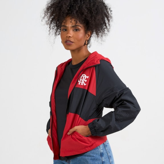 Jaqueta Flamengo Corta Vento Wind Rubro-Negro - Feminino