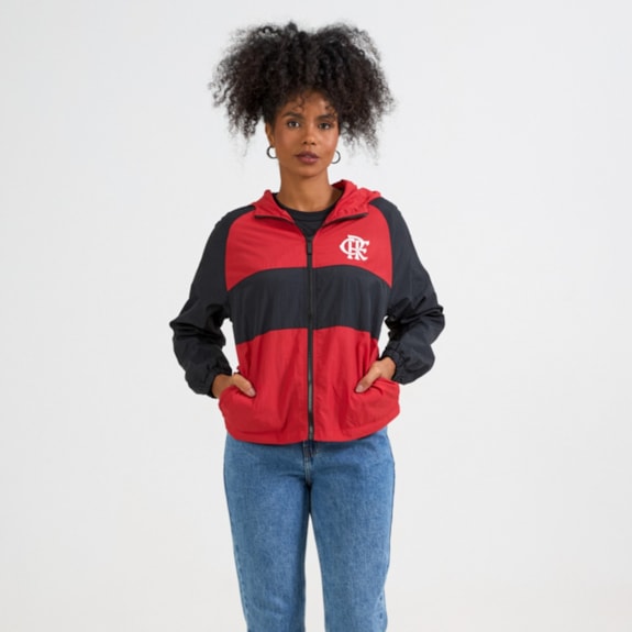 Jaqueta Flamengo Corta Vento Wind Rubro-Negro - Feminino