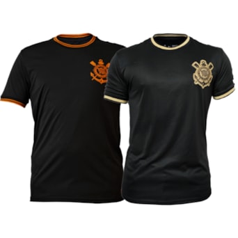 Kit 2 Camisa Corinthians Laranja + Símbolo Gold - Masculino