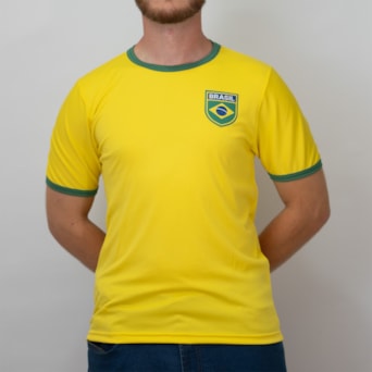 Kit 2 Camisas Brasil Torcedor Amarela + Branca - Masculino