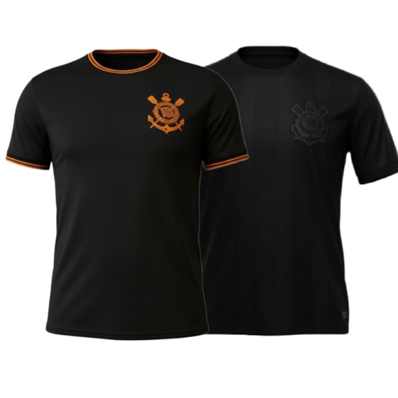 Kit 2 Camisas Corinthians Símbolo Casual Estampada - Masculino