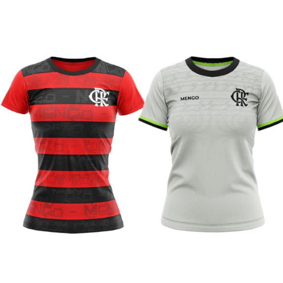 Kit 2 Camisas Flamengo Baby Look Shout + Lumina - Feminino
