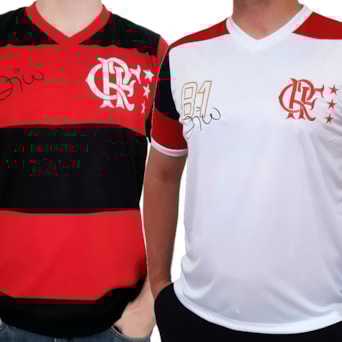 Kit 2 Camisas Flamengo Zico - Libertadores e Mundial 1981 - Masculino