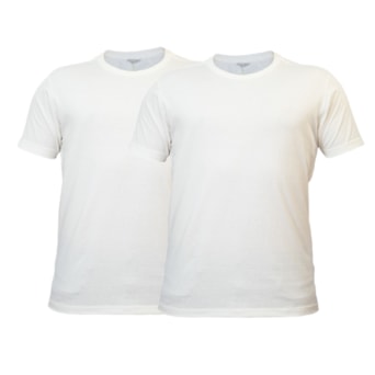 Kit 2 Camisetas Casuais Algodão Bordado Off White - Masculino