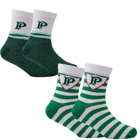Kit 2 Pares De Meia Palmeiras Rikam Palestra - Infantil/Juvenil