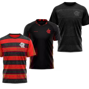 Kit 3 Camisas Flamengo - Blood + Confirm + Shout - Masculino