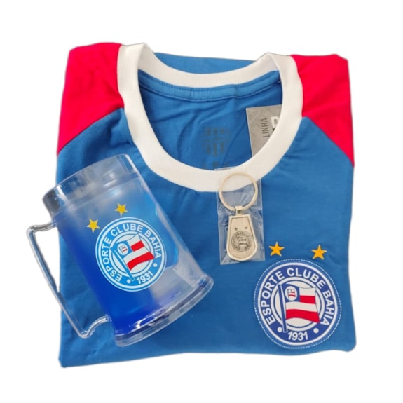 Kit Bahia Camisa Basic Algodão + Caneca + Chaveiro - Masculino