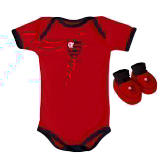 Kit Body + Pantufa Flamengo Torcida Baby Oficial - Infantil