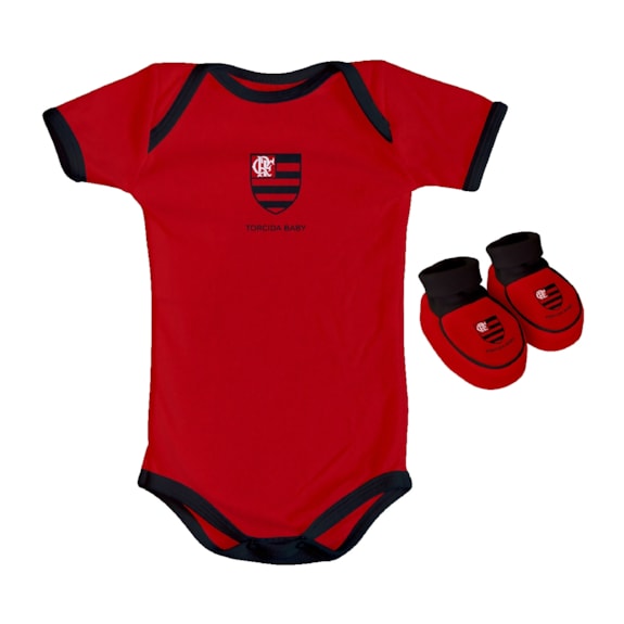 Kit Body + Pantufa Flamengo Torcida Baby Oficial - Infantil
