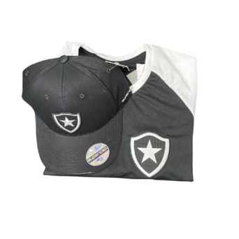 Kit Botafogo Camisa Basic Símbolo + Boné Escudo Bordado - Masculino