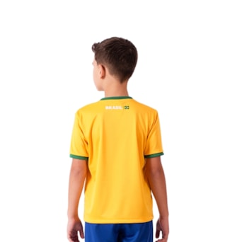 Kit Brasil Mini Craque Canarinho - Camisa + Shorts - Infantil