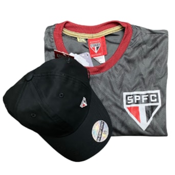 Kit Camisa São Paulo Mistura + Boné Preto Basic - Masculino