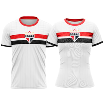 Kit Casal São Paulo Camisa Stencil + Baby Look Stencil