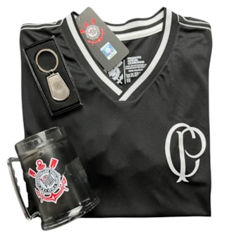 Kit Corinthians Camisa CP + Caneca + Chaveiro Brasão - Masculino