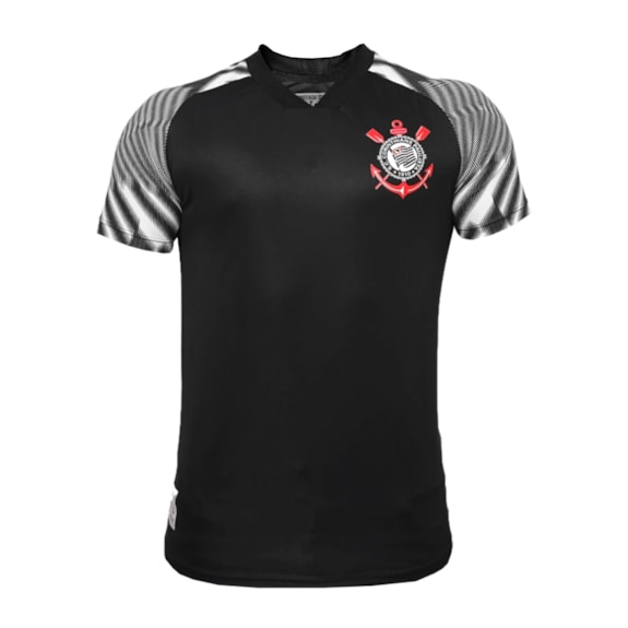 Kit Corinthians Camisa Lines + Boné All Black - Masculino