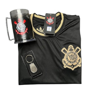 Kit Corinthians Camisa Símbolo Gold + Caneca + Chaveiro Brasão - Masculino