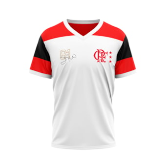 Kit Flamengo Casal Retro Zico Branco Oficial - Camisa + Baby Look