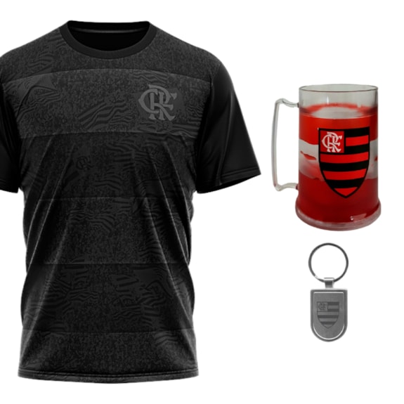 Kit Flamengo Oficial - Camisa Confirm + Caneca + Chaveiro - Masculino