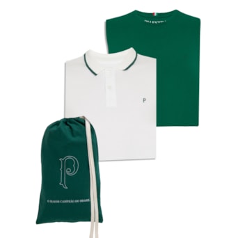 Kit Palmeiras 2 Camisas Polo + T Shirt Palestra 1914 - Masculino