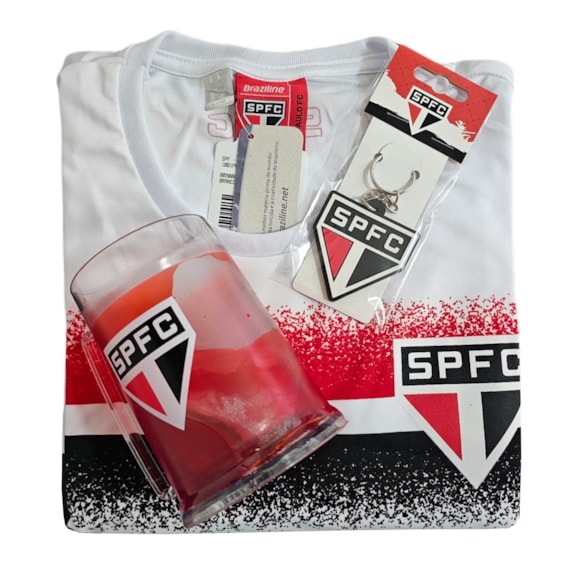 Kit São Paulo Oficial - Camisa Soil + Caneca + Chaveiro Símbolo - Masculino
