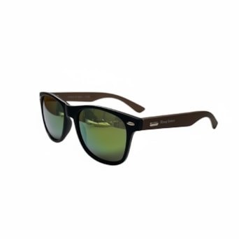 Óculos De Sol Hang Loose Bambu Escuro Espelhado Original