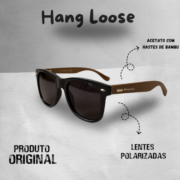 Óculos De Sol Hang Loose Bambu Escuro Oficial