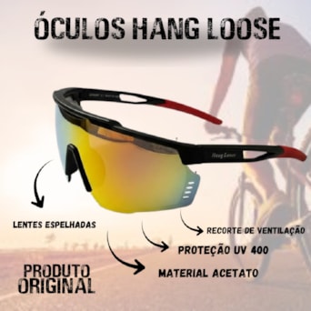 Óculos De Sol Hang Loose Corrida Espelhado Vermelho Original