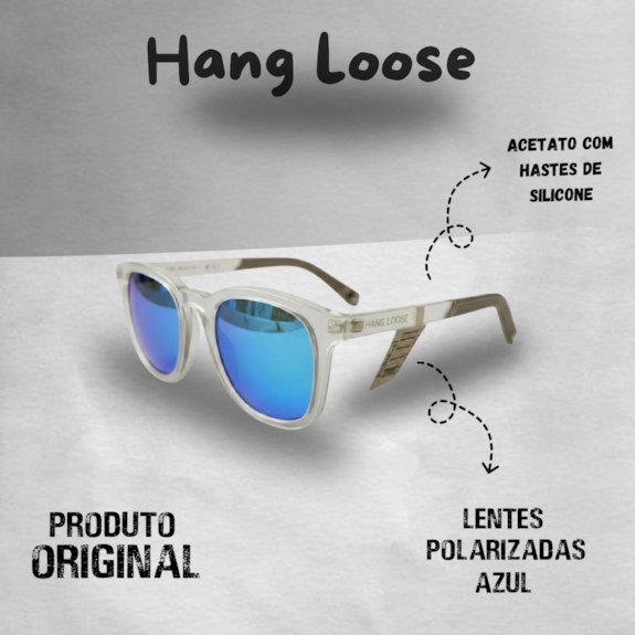 Óculos De Sol Hang Loose Silicone Espelhado Azul Oficial