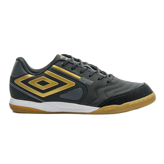 Tênis Futsal Umbro Pro 5 Club Bump Preto e Dourado - Adulto