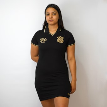 Vestido Corinthians Polo Símbolo Gold - Feminino